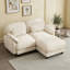 Canapé d'angle en chenille avec pouf amovible-669412281