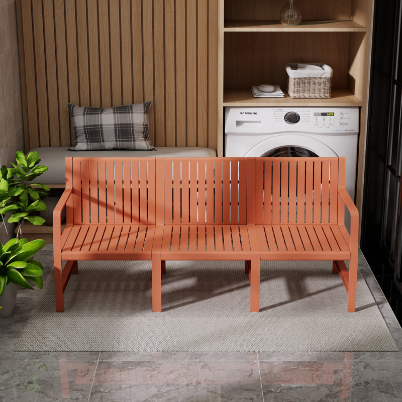 71.26" wide indoor/outdoor 3-seater patio sofa, Orange