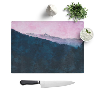 Tempered Glass Purple Sunset Chopping Board