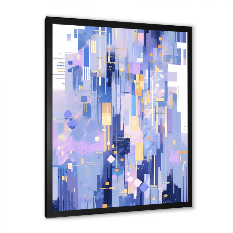 «Contemporary Lavender Bold Illumination I», reproduction d'art sur toile abstraite, Cadre simple noir