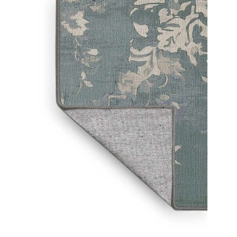 Machine Washable Gray Area Rug, Round 8'