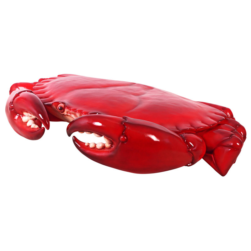 Statue crabe grand lit à grande échelle colossal crustacé, H 15,5 po x l 74,5 po x P 51,5 po