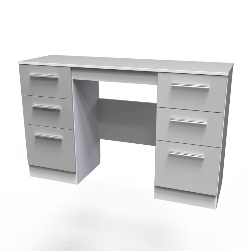 Takijah Double Pedestal Desk IN Grey Matt