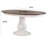 Solid Wood Round 45"x 45"x63"L Opens To Oval Extendable Dining Pedestal Table in White & Cocoa Brown With 18" Takeout Leaf (Seats 4-6)-281886288