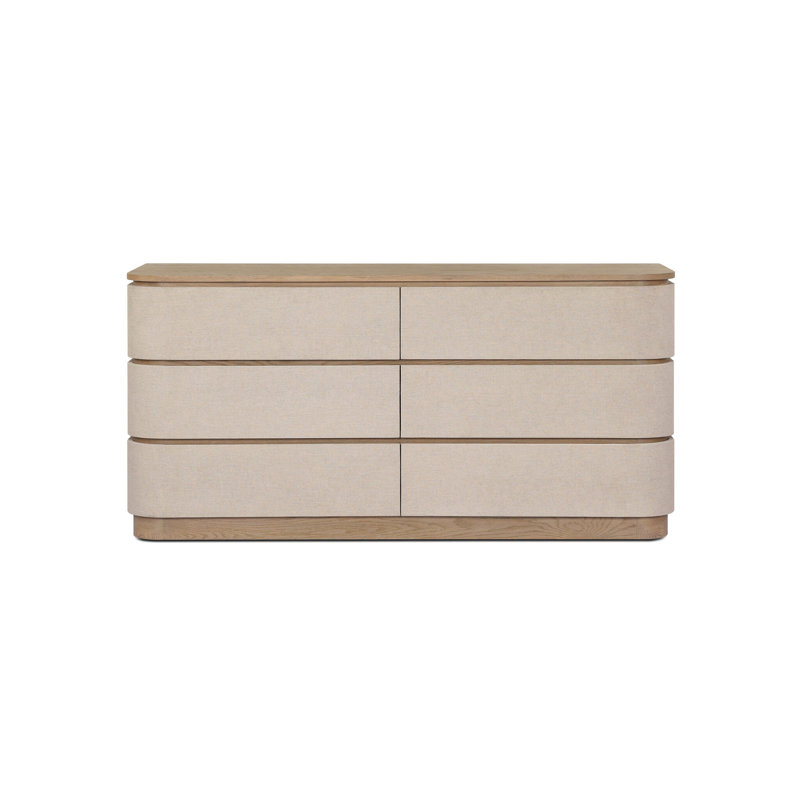 Mariella 6 Drawer Dresser-Beige Painted Linen