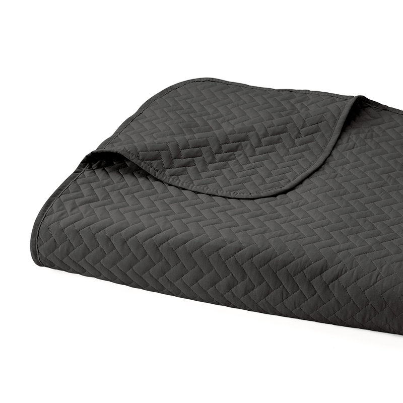 Quilt Coverlet Set All Season Microfiber Contemporary Ultra Soft Bedding in Herringbone Stitch, Gray
