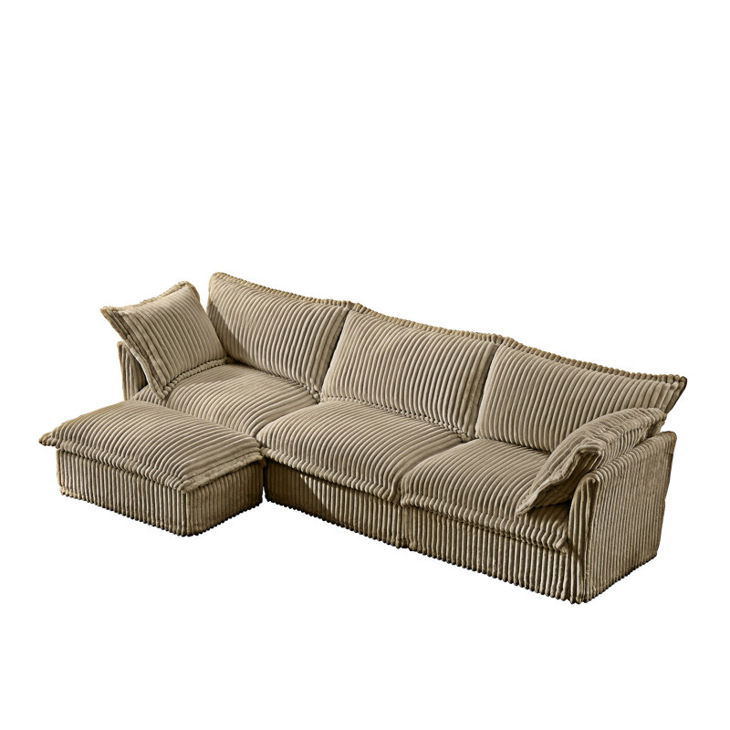 Canapé modulaire en L, H 34,6 po x l 120 po x P 33 po, Chameau