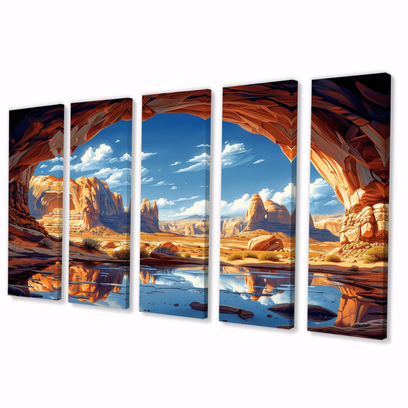 Ensemble de décorations murales Arches National Park Desert Caves Landscape II - Canyon, H 28 po x l 60 po