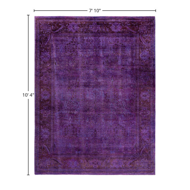 Overdyed One-of-a-Kind 7' 10" X 10' 4" Hand Knotted Area Rug