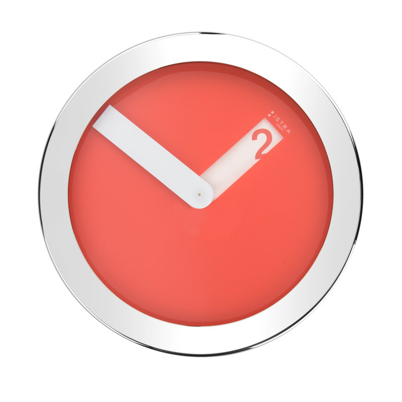 Stainless Steel Wall Clock, Red