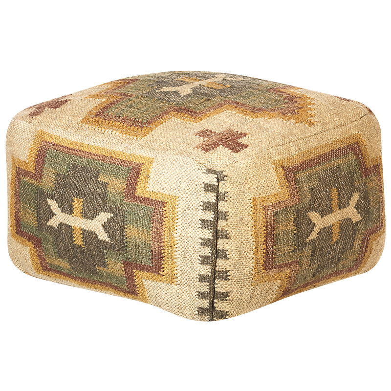 Evandale 50cm Wide Square Geometric Pouffe Ottoman