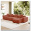 Canapé modulaire modulaire en L à 4 places avec passepoil à bordure française, aucun assemblage requis, canapé à 4 places avec coussins décoratifs et 1 repose-pieds mobile-1399058852