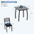3 Piece Dining Table Set, Farmhouse Kitchen Table and Upholstered Chair, Metal Frame Square Dining Room Furniture-1887458926-1887458927-1887458921