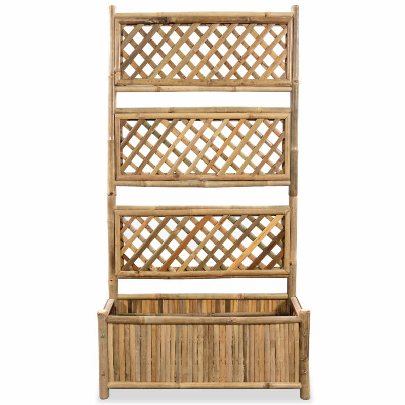 Boîte à fleurs en bambou avec treillis Markus, H 135 po x l 40 po x P 30 po