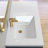  42 Inch Solid Surface Bathroom Vanity Top with Left Side Integrated Sink, Bright White Seamless Countertop, Waterproof & Easy Install