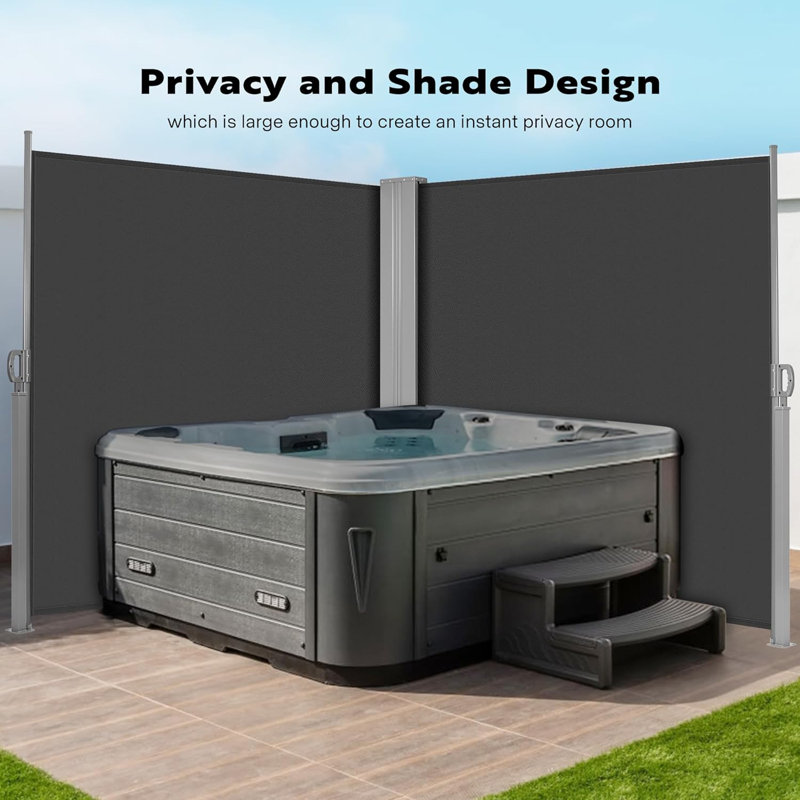 Auvent latéral rétractable en polyester l 275,6 po x P 70,9 po Vivohome