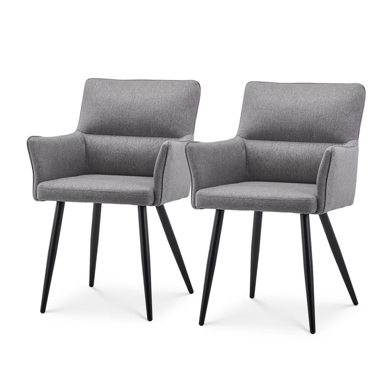 Brooklyn 48.5cm H Linen Upholstered Metal Armchair, Grey