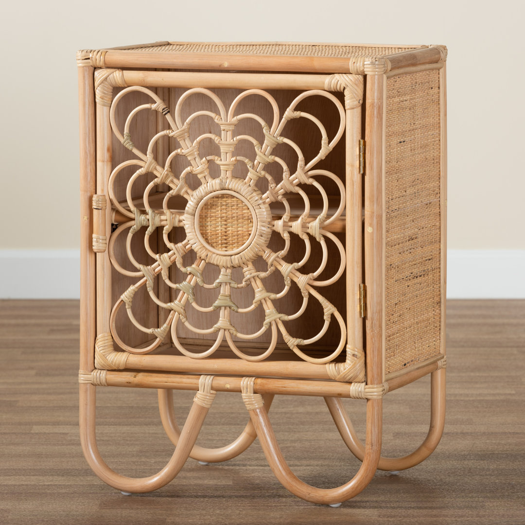 Berenika Acelin Modern Bohemian Rattan Nightstand Bay Isle Home™