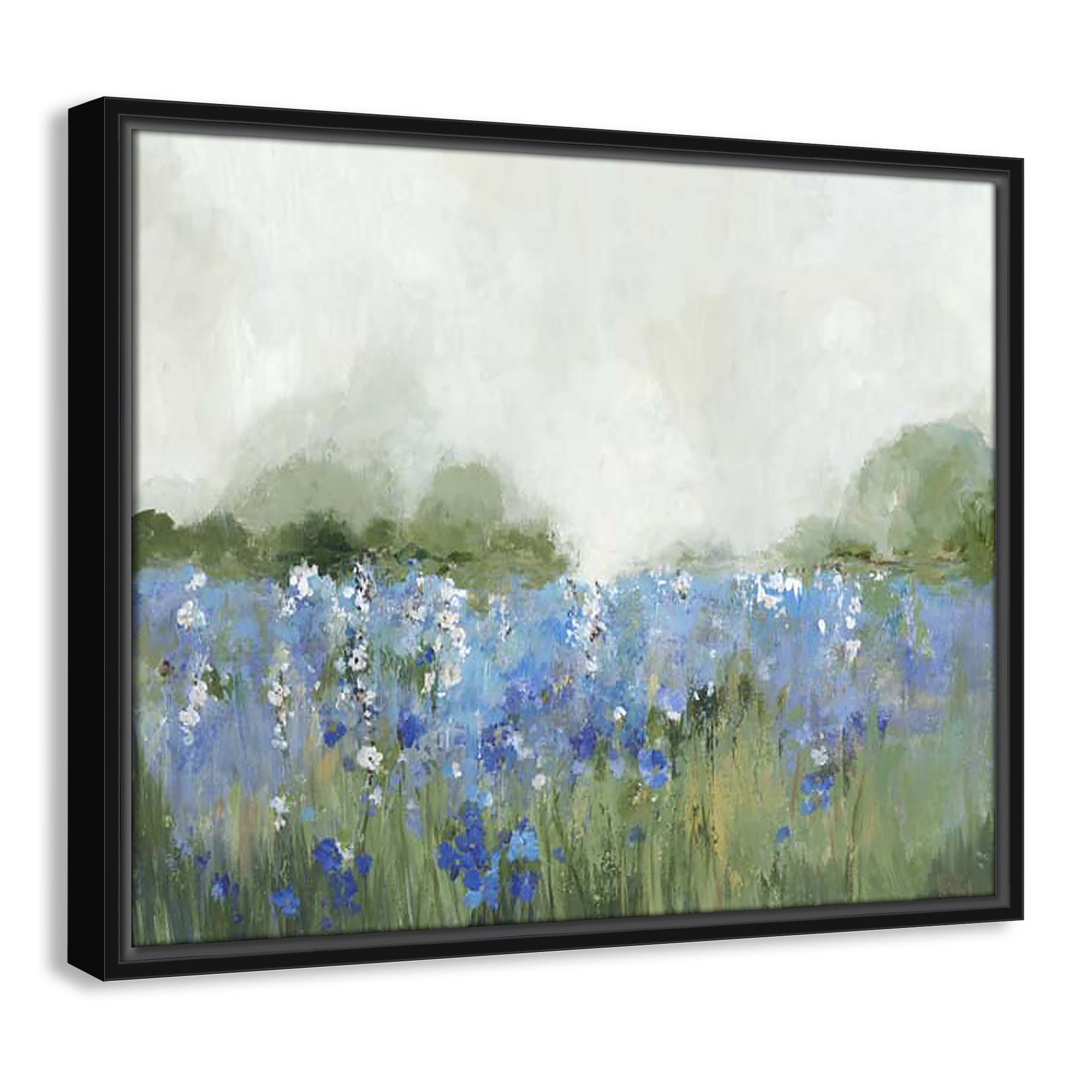 Meadows Bluebells Field by Allison Pearce, 17.5" H x 21.5" W x 2" D, Black Framed