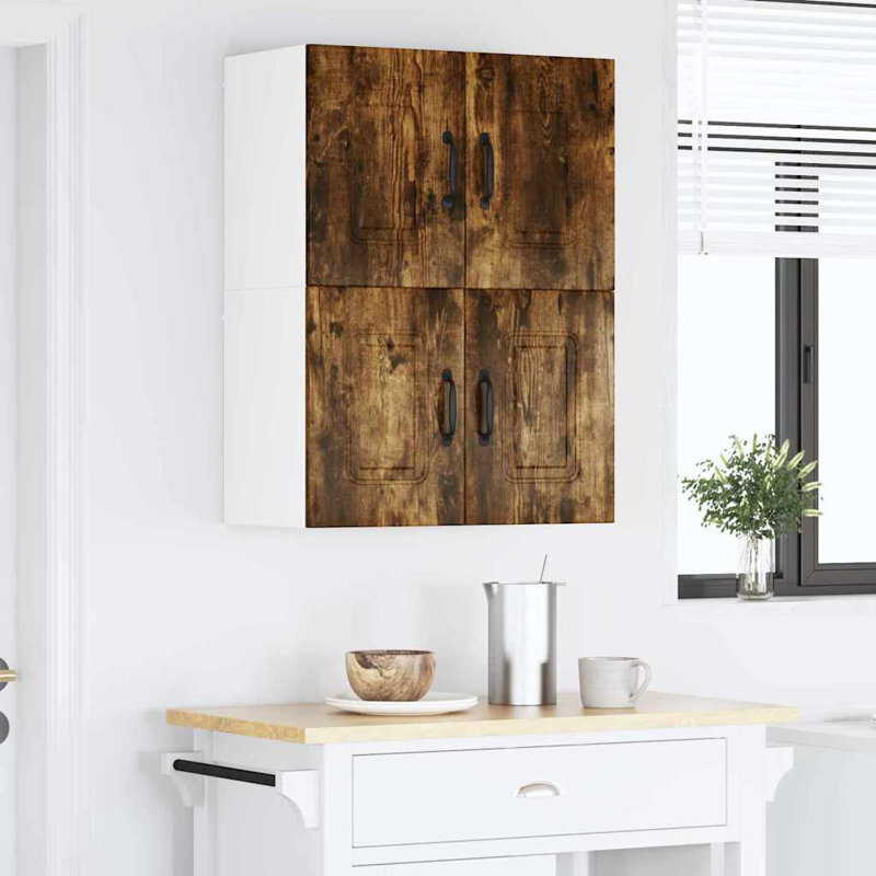 Vidaxl Kitchen Wall Cabinet With Shelf Grey Sonoma 80 X 31 X 40 Cm, 40cm H x 60cm W x 31cm D, Smoked Oak