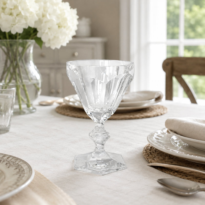 6.1" Faceted Crystal Decorative Goblet