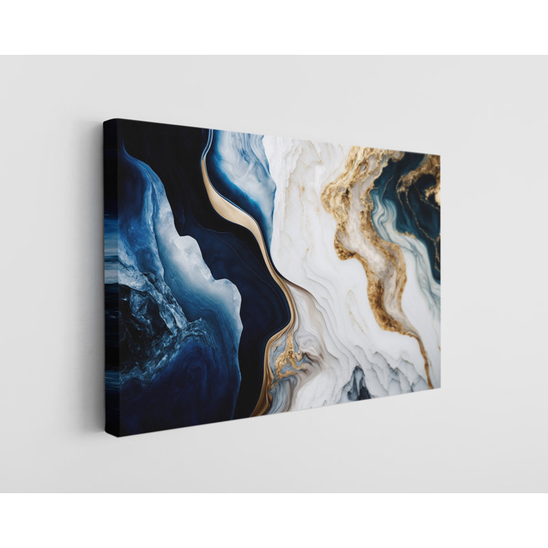 Marbre de luxe sur toile, H 30 po x l 45 po x P 1 po