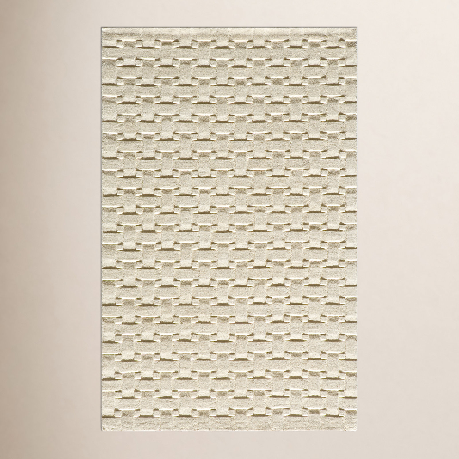 Carissa Ivory Hand-Tufted Geometric Wool Rug, Rectangle 8' x 11'