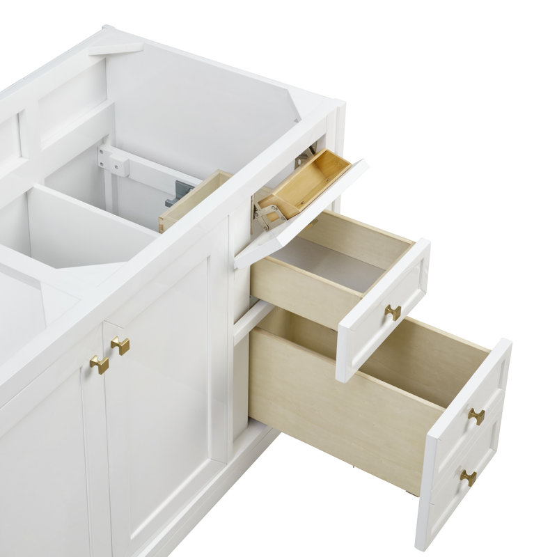 Chicago 60'' W Double Vanity, Eternal Jasmine Pearl, Glossy White