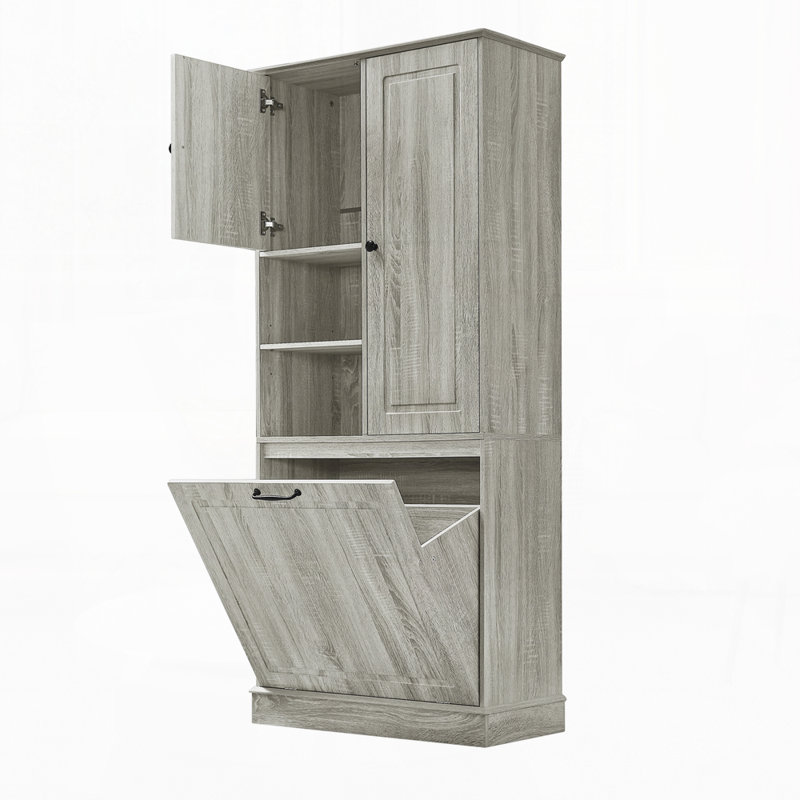 Grande armoire de rangement avec tablettes réglables, Chêne