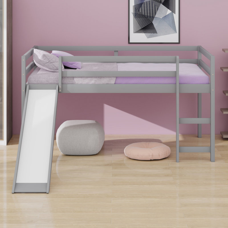 Multifunctional Loft Bed, Includes Slide, Gray