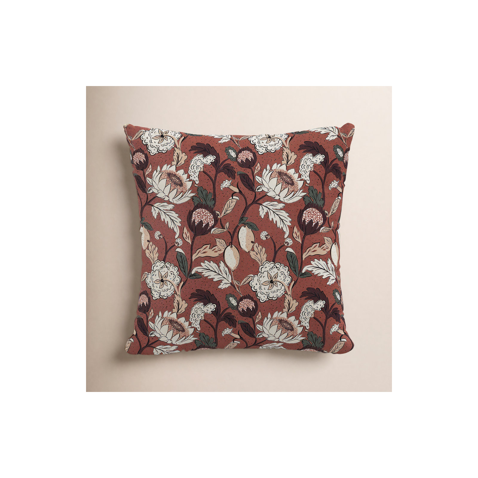 Arkins Floral Cotton Throw Pillow, 22, Feather, Dottie Floral Weathered Rose OGA