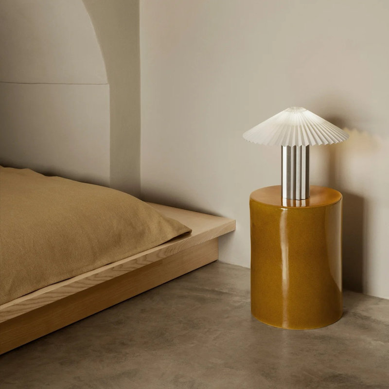 Ceramic Accent Stool, Tan