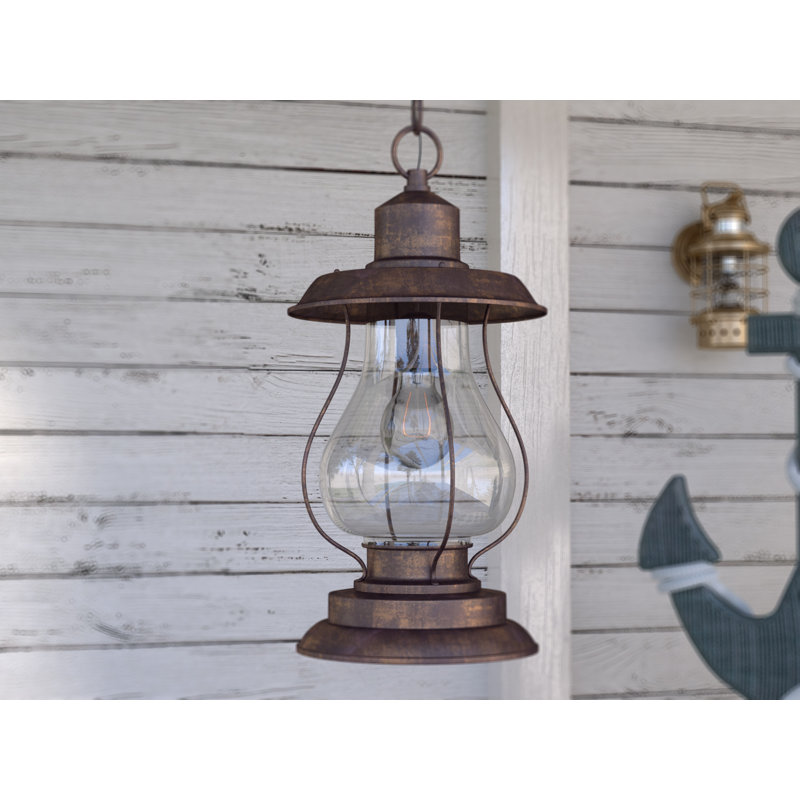Luminaire suspendu d'extérieur Doron patiné à 1 ampoule H 14,75 po Doron