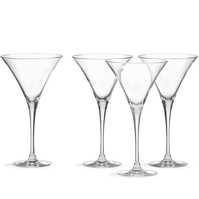 Elegant Clear Crystal Martini Glass Set of 4