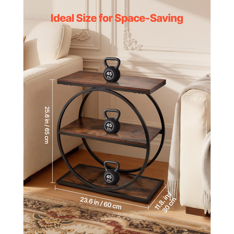 10.16 cm W Steel Bedside Table