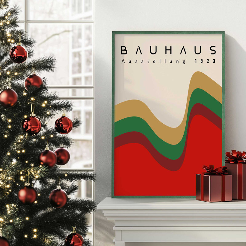 Bauhaus Retro Waves II, Cadre simple en zinc patiné, H 37,25 po x l 25,25 po