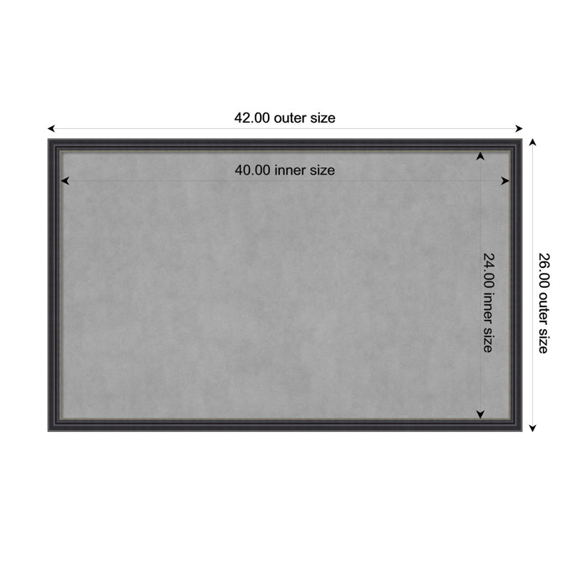 Tableau magnétique magnétique en métal, 26" H x 42" W