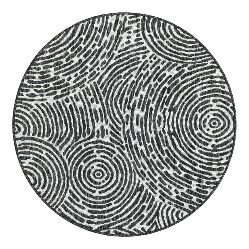 Geometric Indoor / Outdoor Rug, Round 4'1"