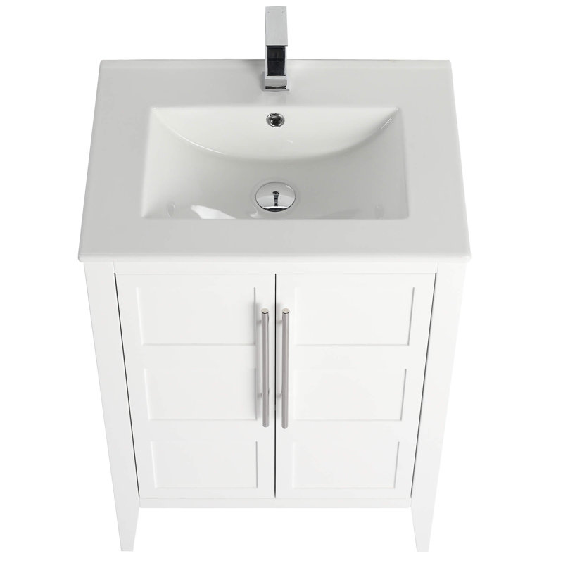 Meuble-lavabo Winston Porter Healey, Blanc