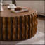 Table basse ronde ronde à tambour, tables de bout rondes Mid-Century avec piédestal robuste pour diverses pièces-1954768119