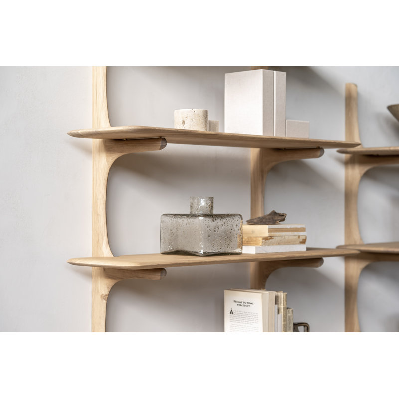 PI 3 Piece Tiered Shelf, Oak Wood