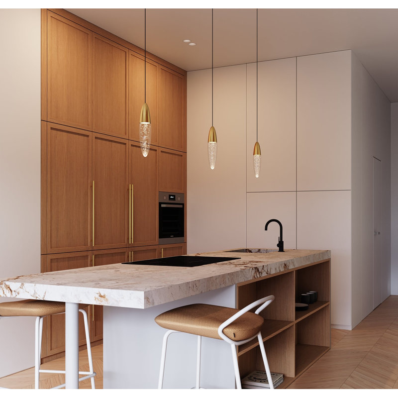 Sultana 1 - Light LED Pendant, Satin Brass/White