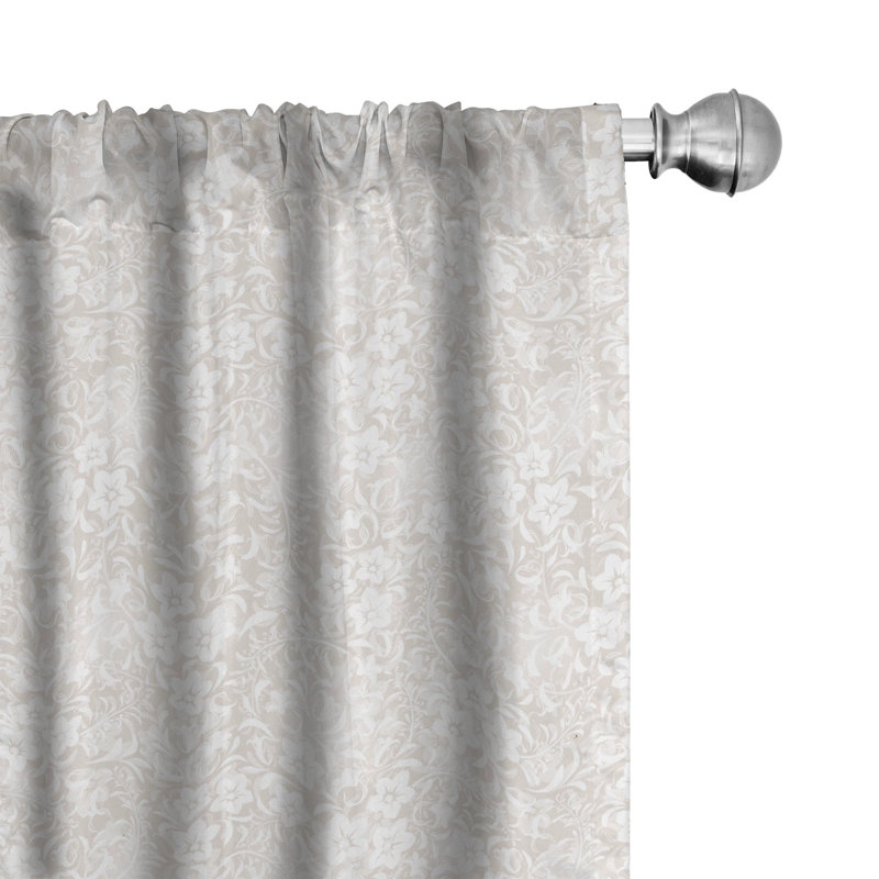 Floral Semi-Sheer Rod Pocket Sliding Panel, 28" x 84"