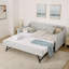 Twin Size Upholstery DayBed with Twin Size Pop-up Trundle and USB Charging-1073054464