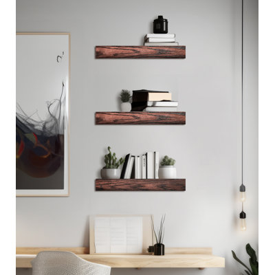 3 Piece Oak Floating Shelf