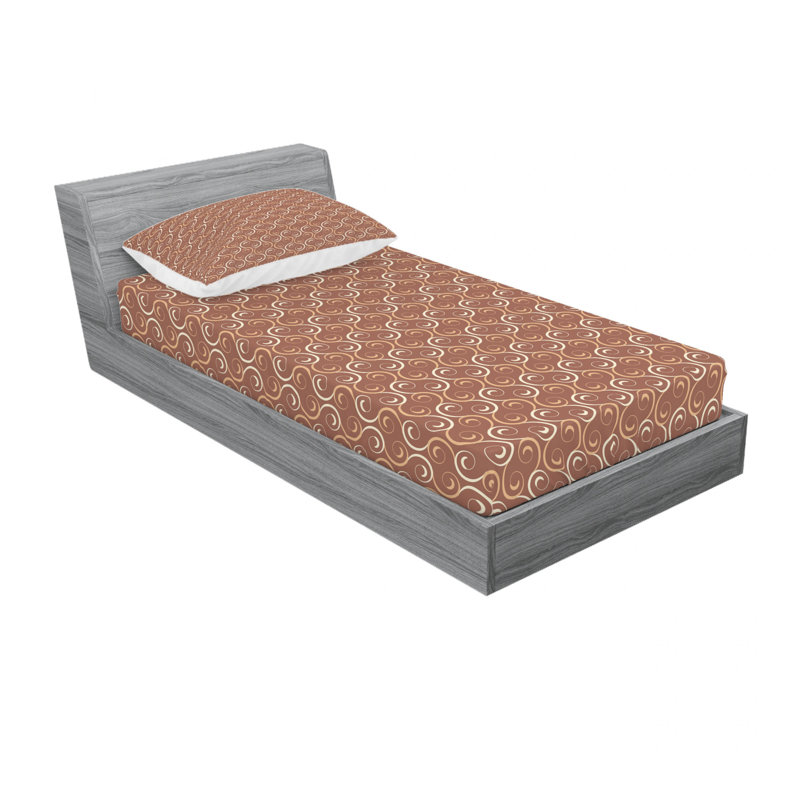 Microfiber Geometric Sheet Set, Twin Sheet Set with Fitted Sheet