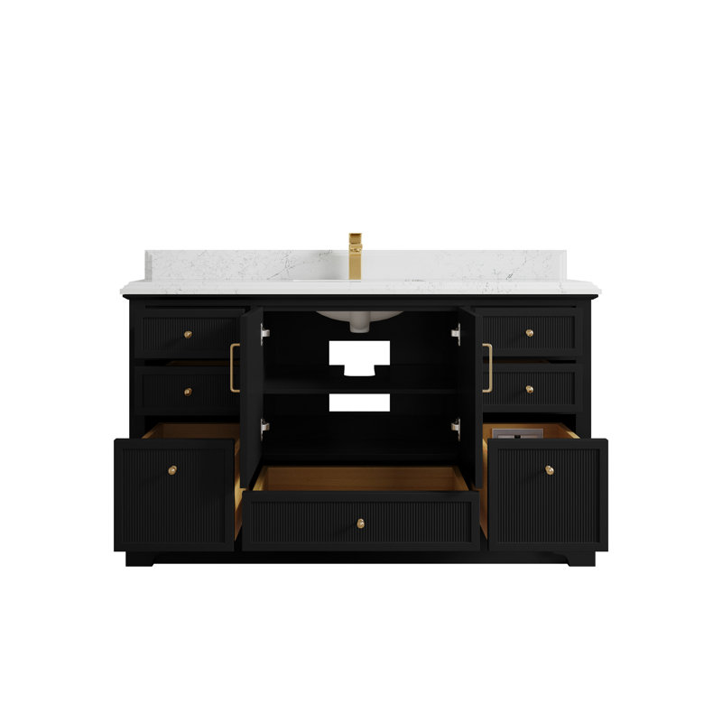 Alys 60'' Single Bathroom Vanity with Quartz Top, Empira