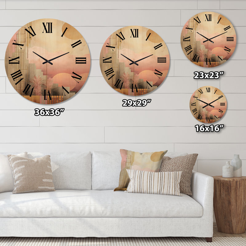 Horloge murale Art Nouveau Vintage City of Gold II, Grand