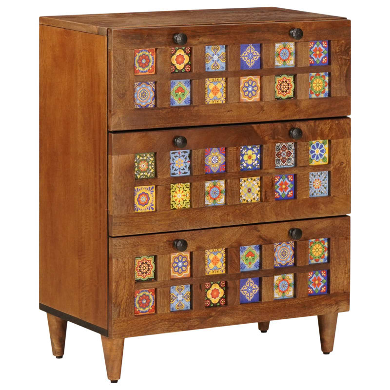 Solid Wood Rectangle Accent Cabinet
