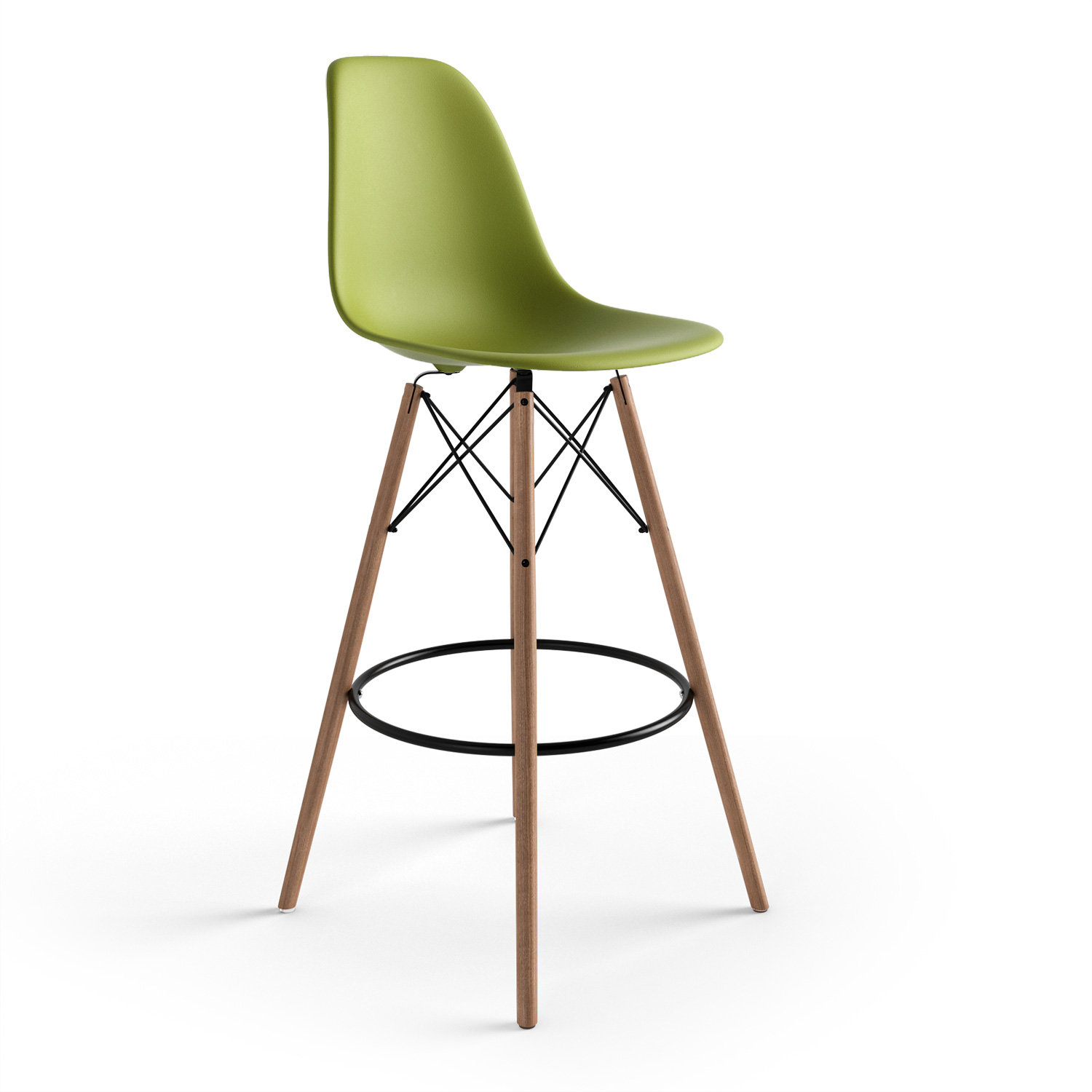Jordan Bar and Counter Stool, Green/Natural, Bar Stool (29.5" Seat Height)